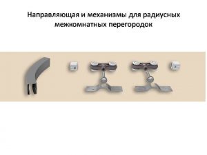 Направляющая и механизмы верхний подвес для радиусных межкомнатных перегородок Пермь